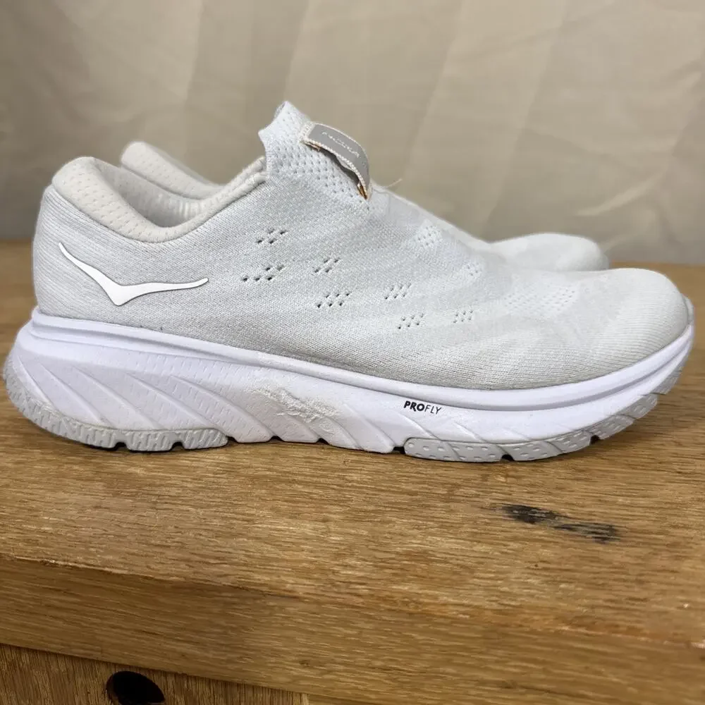 Hoka One One Cavu 3 Womens Size 7.5 White Walking Running Slip On Shoes Sneakers